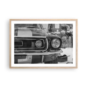 Pôster com moldura de carvalho claro - Condução perigosa - 70x50 cm