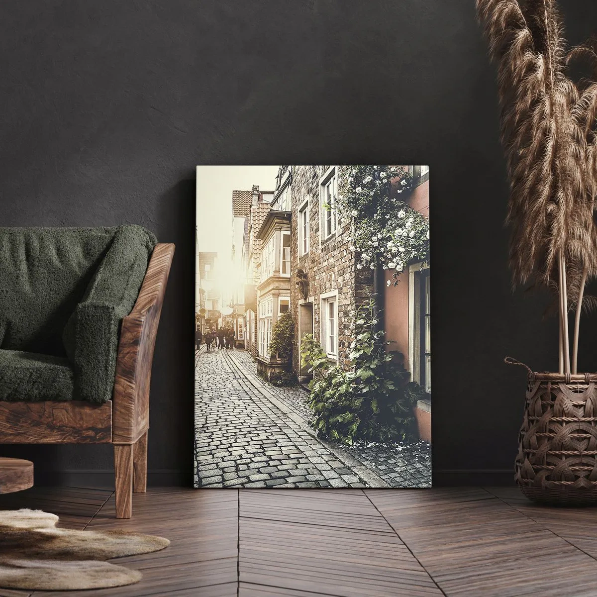 Quadro em tela - Beco rosa em brilho rosa - 65x120 cm