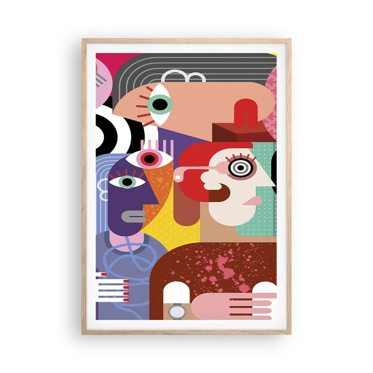 Pôster com moldura de carvalho claro - Viemos da parte do Sr. Picasso - 70x100 cm