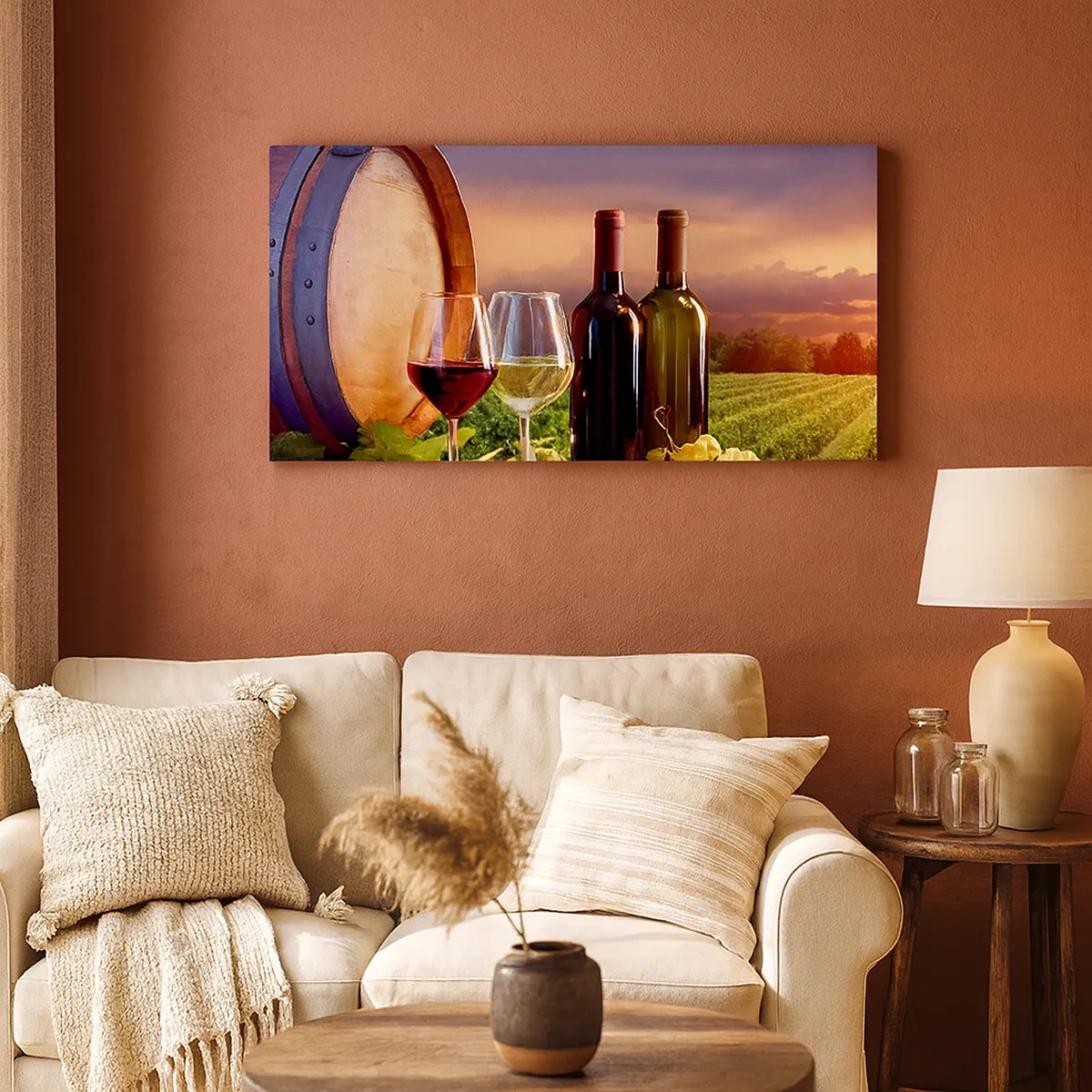 Quadro em tela - Aqui a vida tem um sabor - 30x30 cm