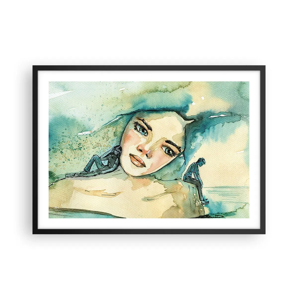 Pôster com moldura preta - Am I blue? - 70x50 cm