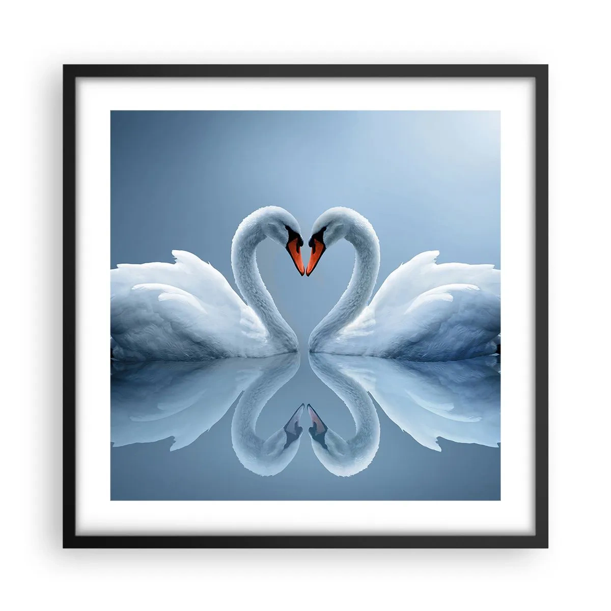 Pôster com moldura preta - Hora do amor - 50x50 cm