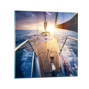 Quadro em vidro - Correr sobre as ondas - 70x70 cm