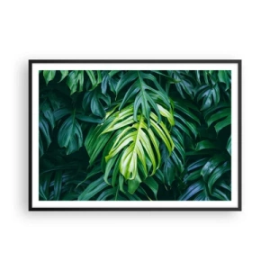 Pôster com moldura preta - Mergulhar no frescor - 100x70 cm