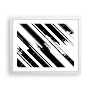 Pôster em moldura branca - Uma composição intensa e dinâmica - 50x40 cm