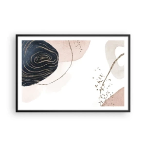 Pôster com moldura preta - Tudo flui - 91x61 cm