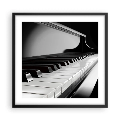 Pôster com moldura preta - Harmonia de formas e cores - 50x50 cm