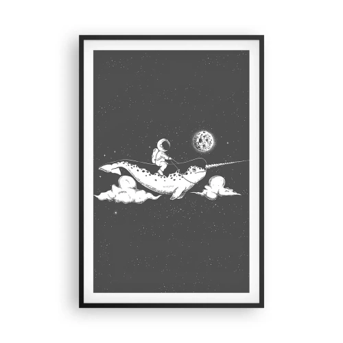 Pôster com moldura preta - Cavaleiro Espacial - 61x91 cm