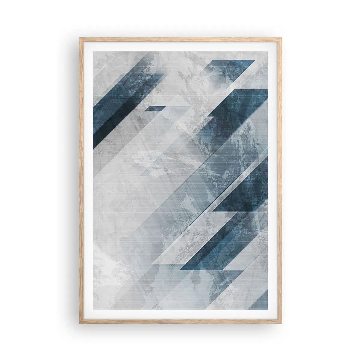Pôster com moldura de carvalho claro - Arte espacial – movimento cinzento - 70x100 cm