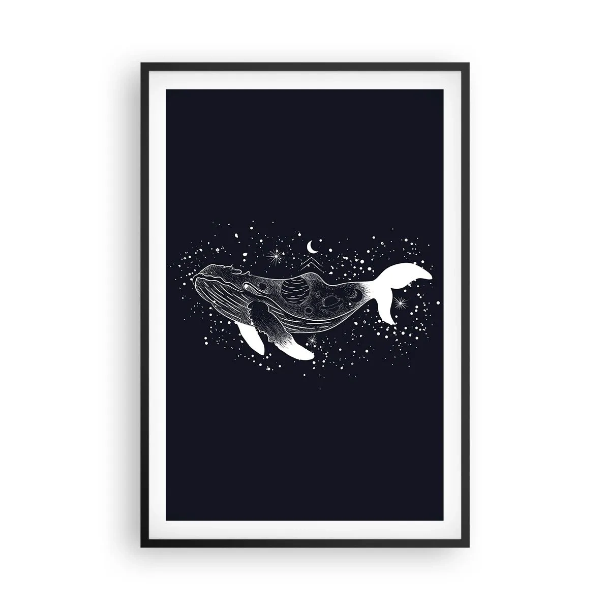 Pôster com moldura preta - No oceano do universo - 61x91 cm