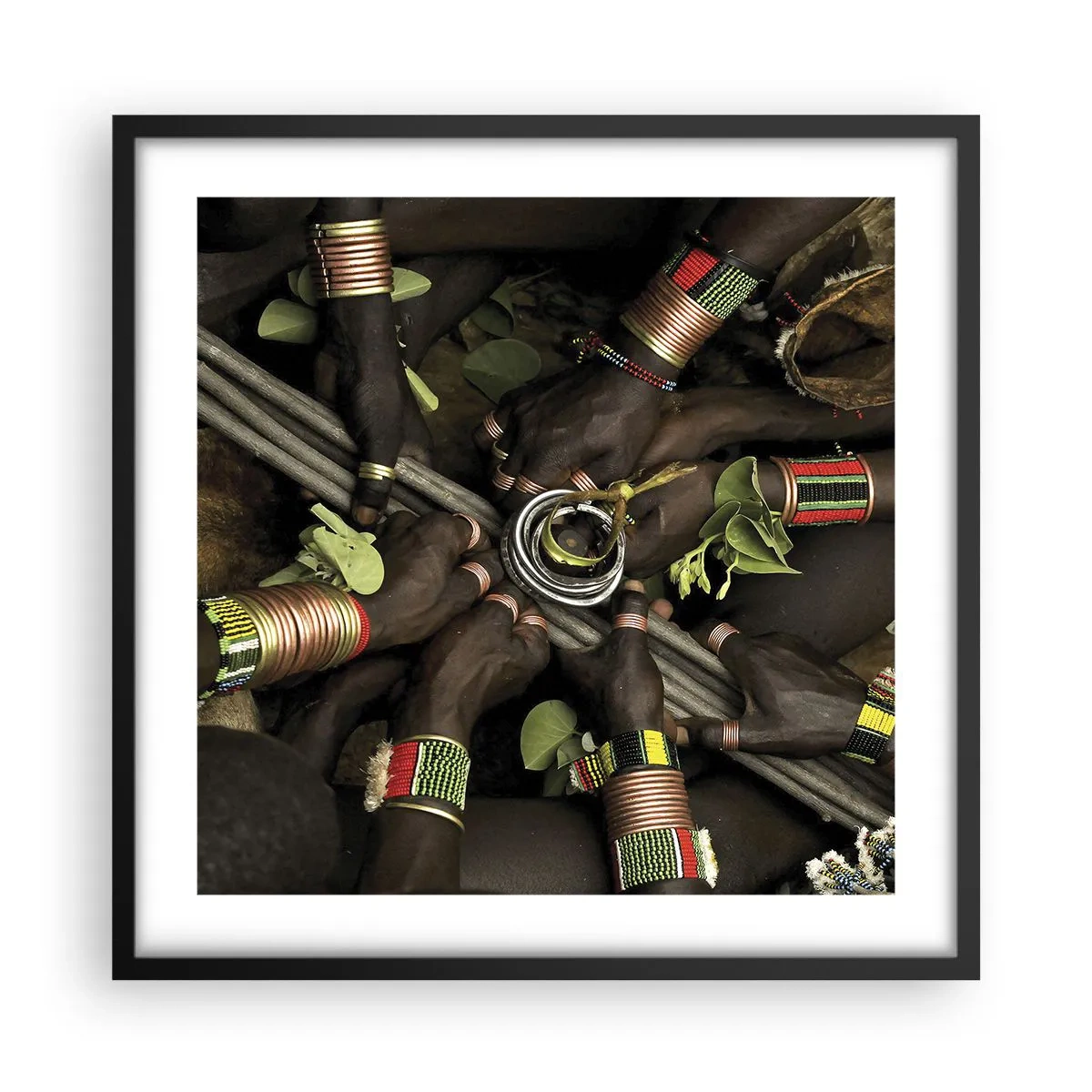 Pôster com moldura preta - Estamos juntos - 50x50 cm