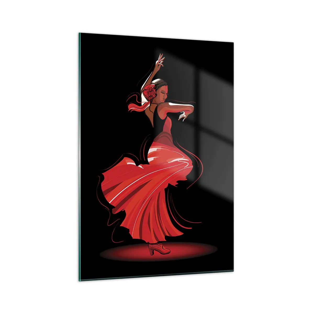 Quadro em vidro - O espírito ardente do flamenco - 50x70 cm