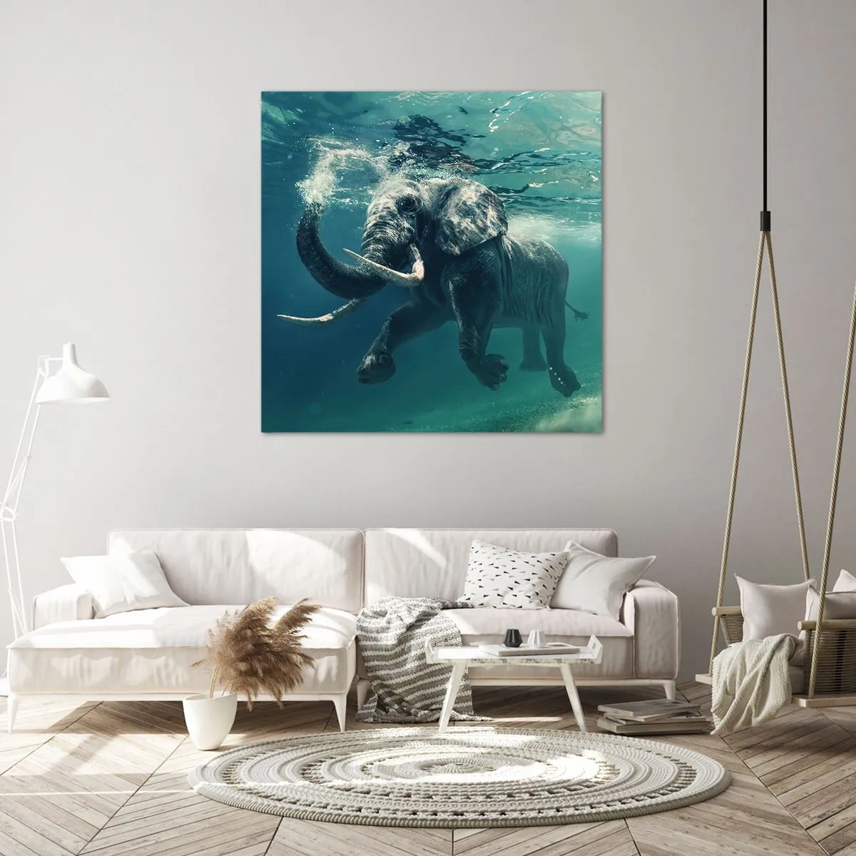 Quadro em tela - Todo mundo gosta de nadar - 50x50 cm