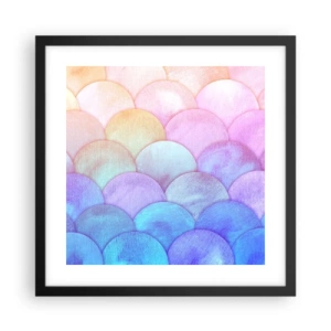 Pôster com moldura preta - Escala de pérola - 40x40 cm