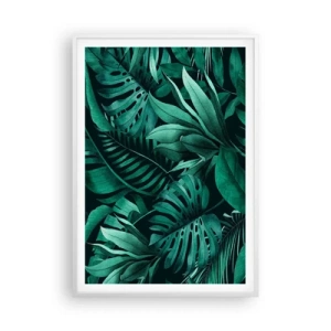 Pôster em moldura branca - A profundidade da vegetação tropical - 70x100 cm
