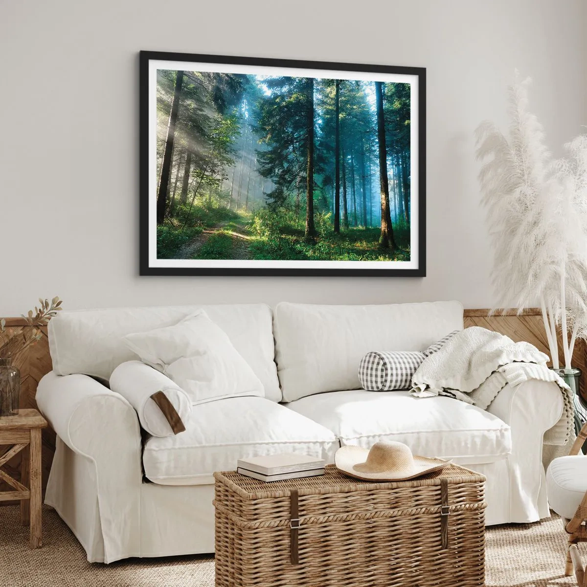 Pôster com moldura preta - Radiante de manhã - 70x50 cm