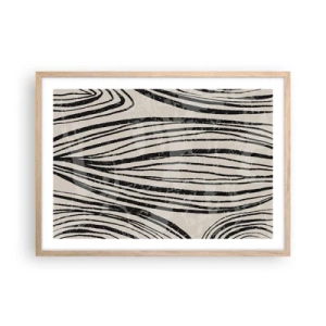 Pôster com moldura de carvalho claro - Piscina em linha - 70x50 cm