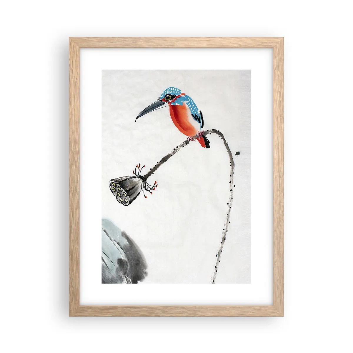 Pôster com moldura de carvalho claro - A vida do prado - 30x40 cm