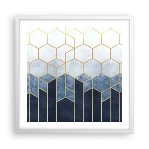 Pôster em moldura branca - Composição em ritmo sincopado - 50x50 cm