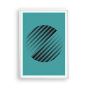 Pôster em moldura branca - Círculo – uma variação geométrica - 70x100 cm