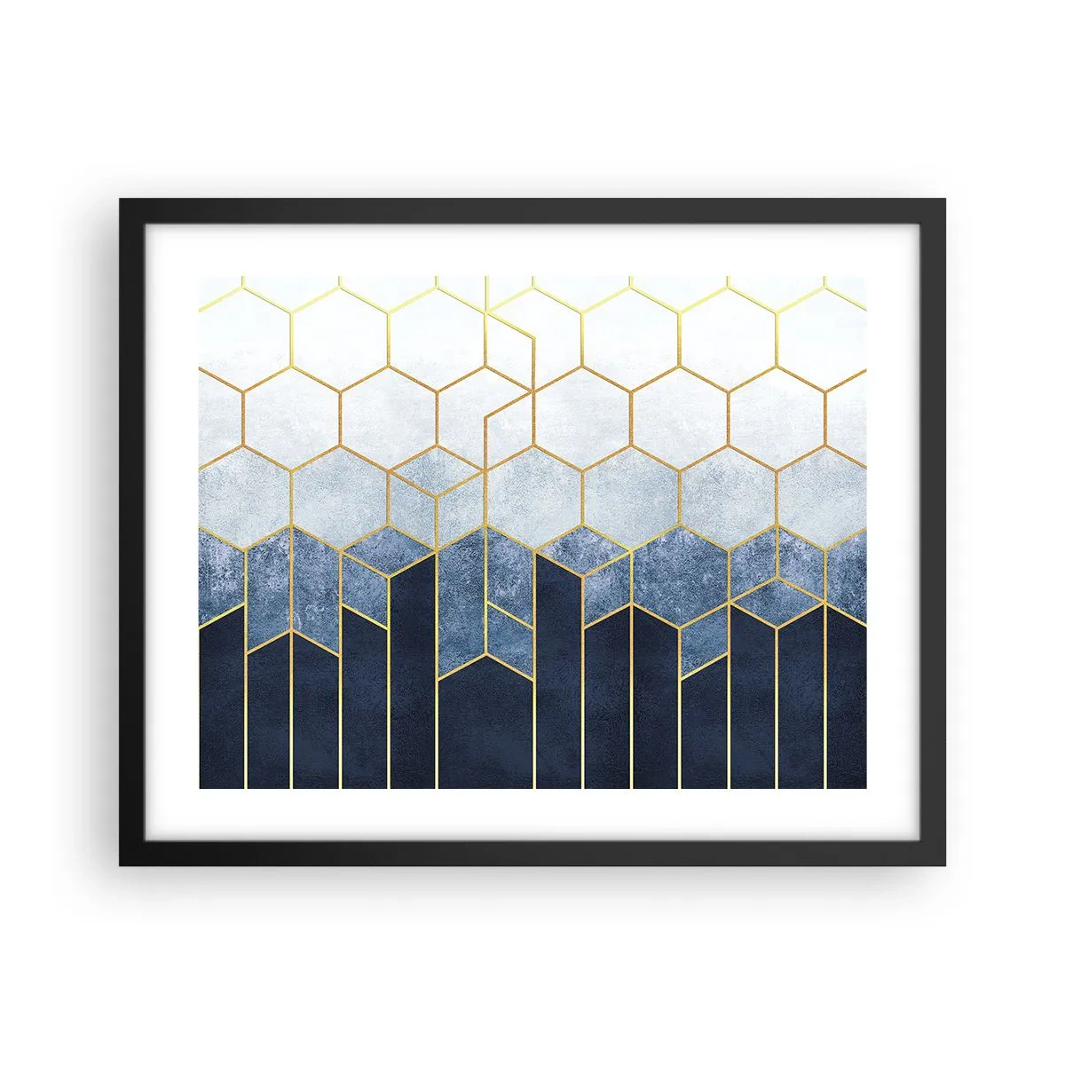 Pôster com moldura preta - Composição em ritmo sincopado - 50x40 cm