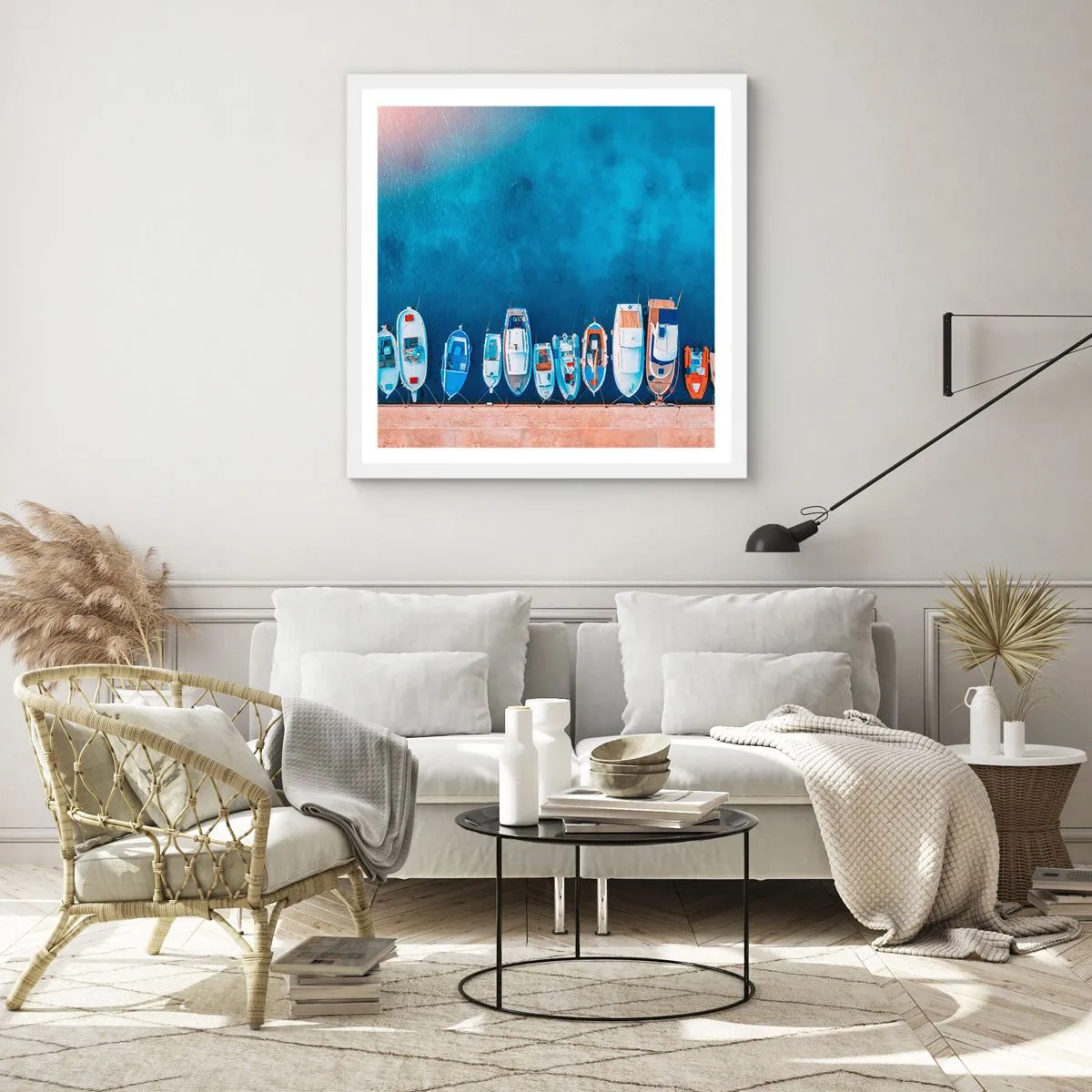 Pôster em moldura branca - Em uma fileira - 60x60 cm