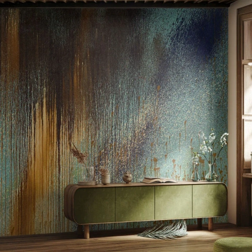 Papel de Parede Premium Sand - Uma composição colorida não acidental - Abstração, Industrial, Pintar - 350x256 cm