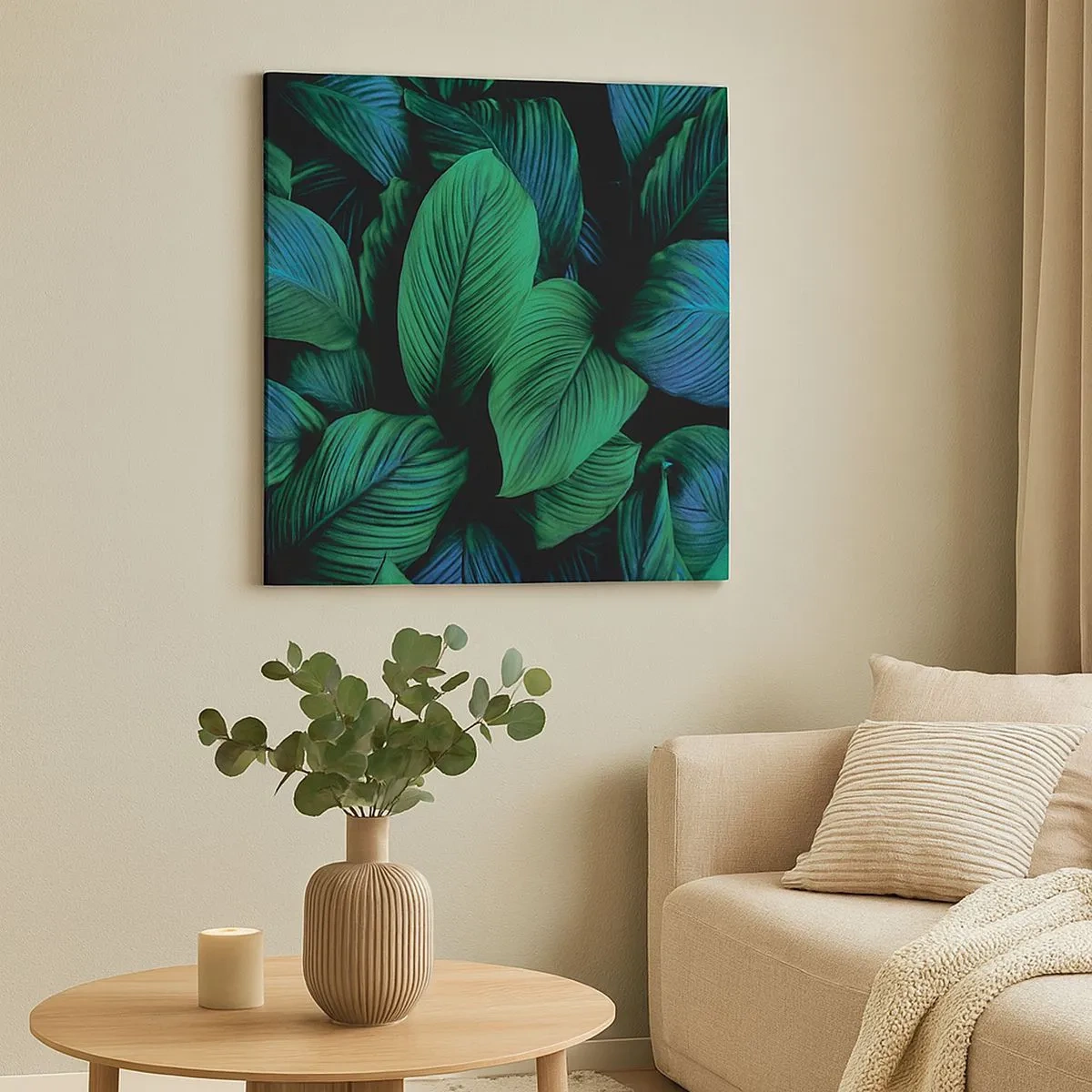 Quadro em tela - Na multidão verde - 30x30 cm