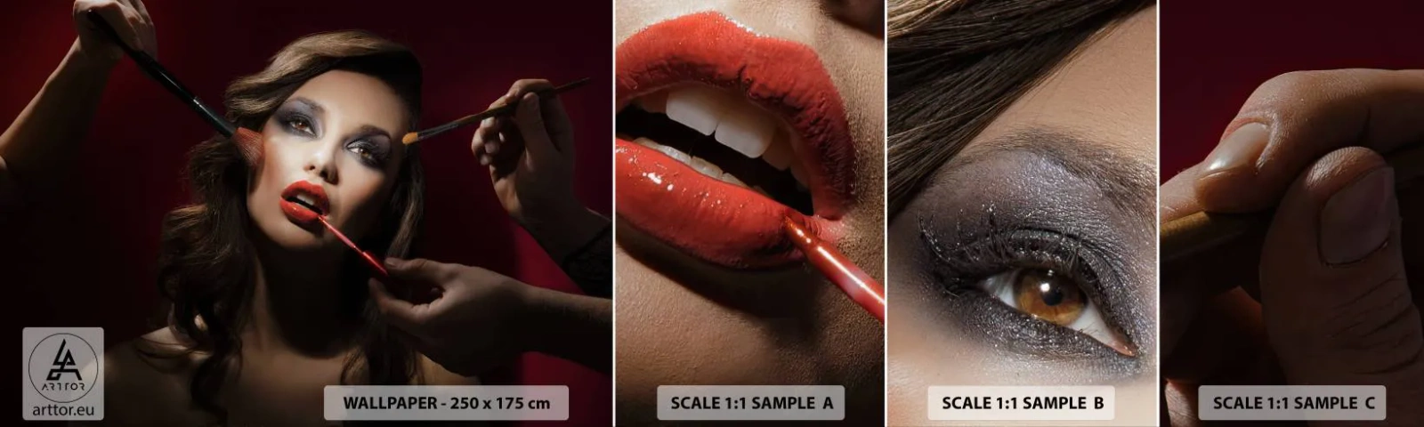 Amostra de papel de parede autocolante Deluxe Sticker - Bela sonhadora - Mulher, Inventar, Atriz - 100x30 cm