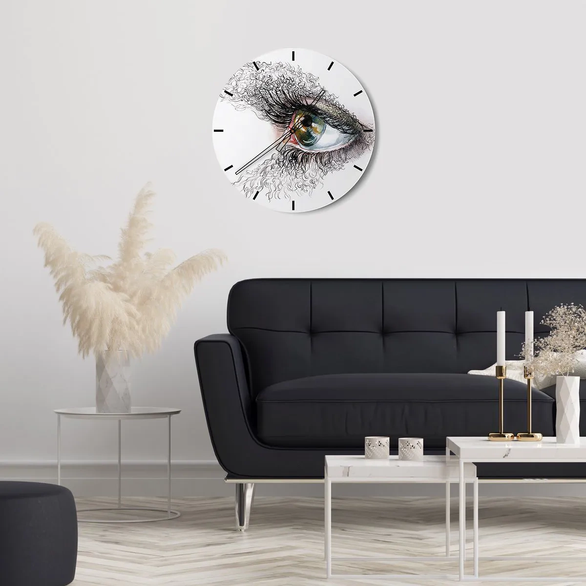 Relógio de parede - Relógio em vidro - Olhe diretamente para a alma - 40x40 cm
