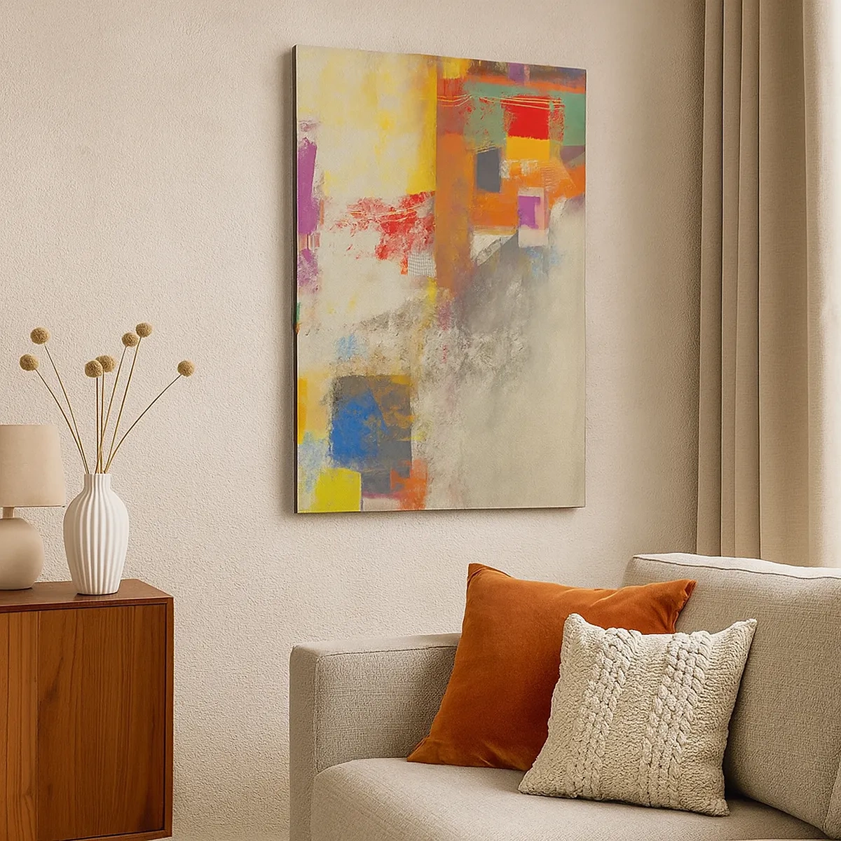 Quadro em tela - Geometria das cores - 50x70 cm