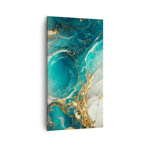 Quadro em tela - Composição com veios d'ouro - 55x100 cm