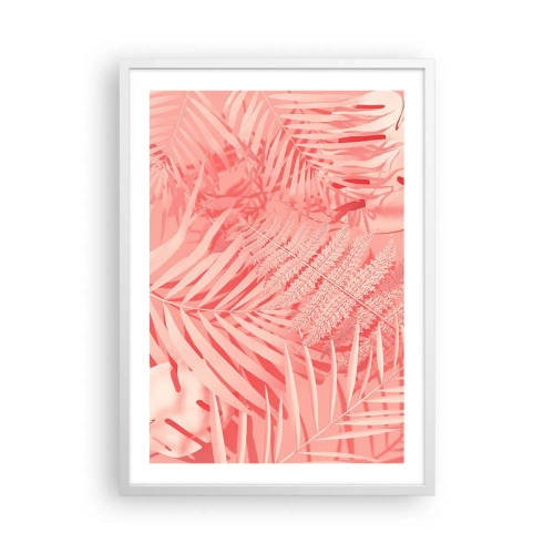 Pôster em moldura branca - Conceito cor-de-rosa - 50x70 cm