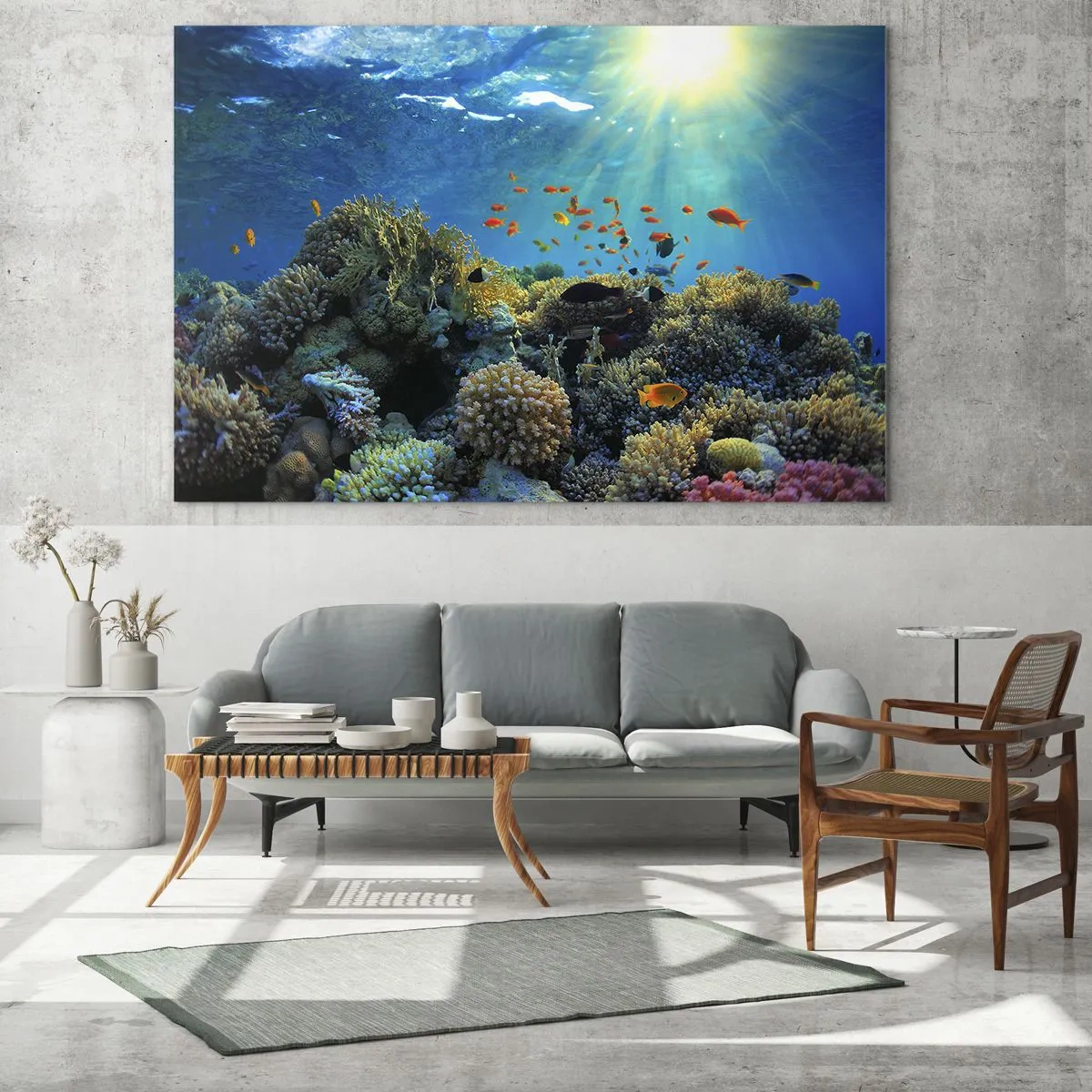 Quadro em vidro - Tesouros subaquáticos - 100x70 cm