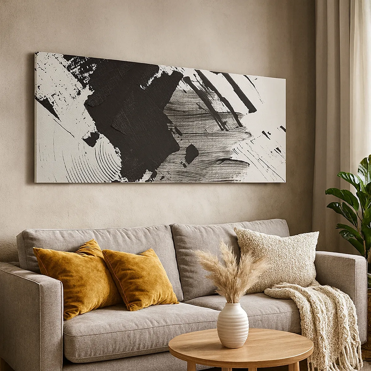 Quadro em tela - Abstração – expressão do preto - 30x30 cm