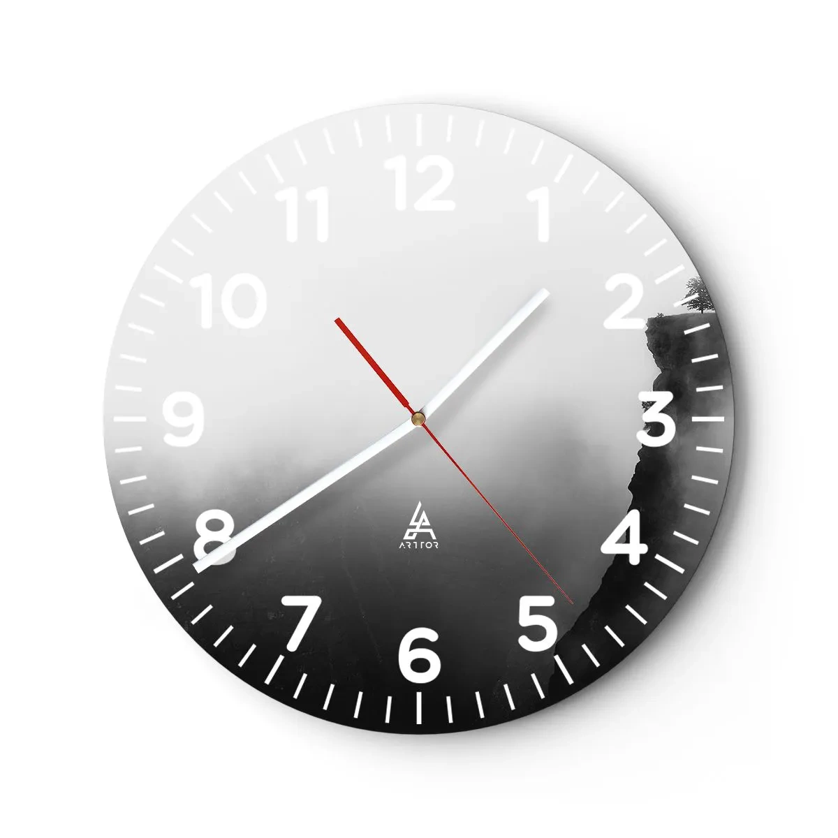 Relógio de parede - Relógio em vidro - No limite do mundo - 30x30 cm