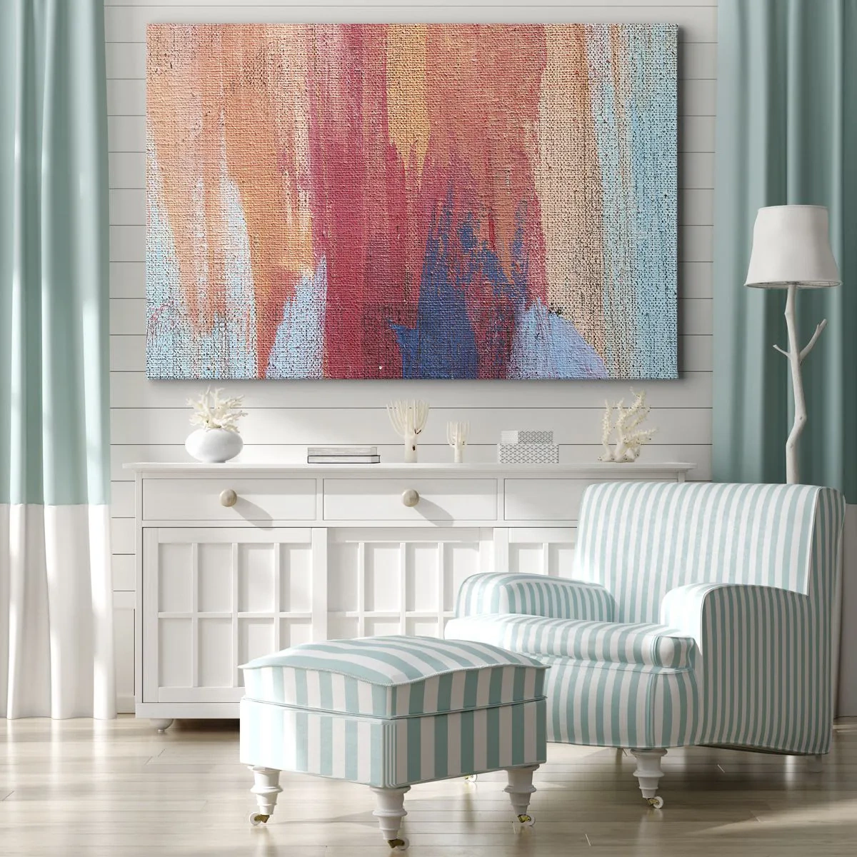 Quadro em tela - Flutuar pelo arco-íris - 100x70 cm