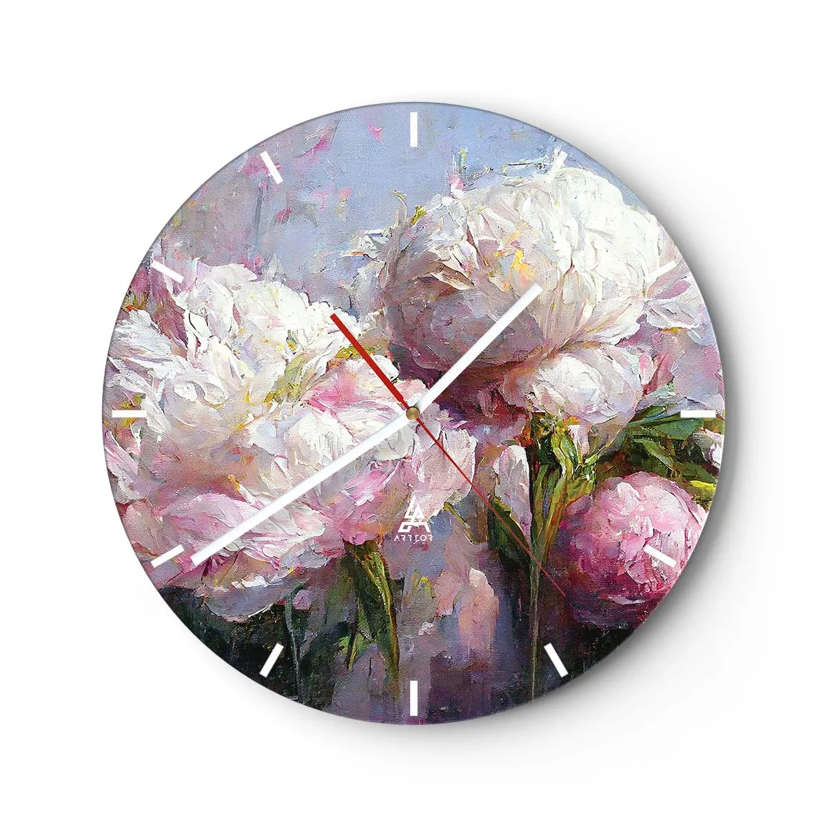 Relógio de parede - Relógio em vidro - Um buquê cheio de vida - 40x40 cm