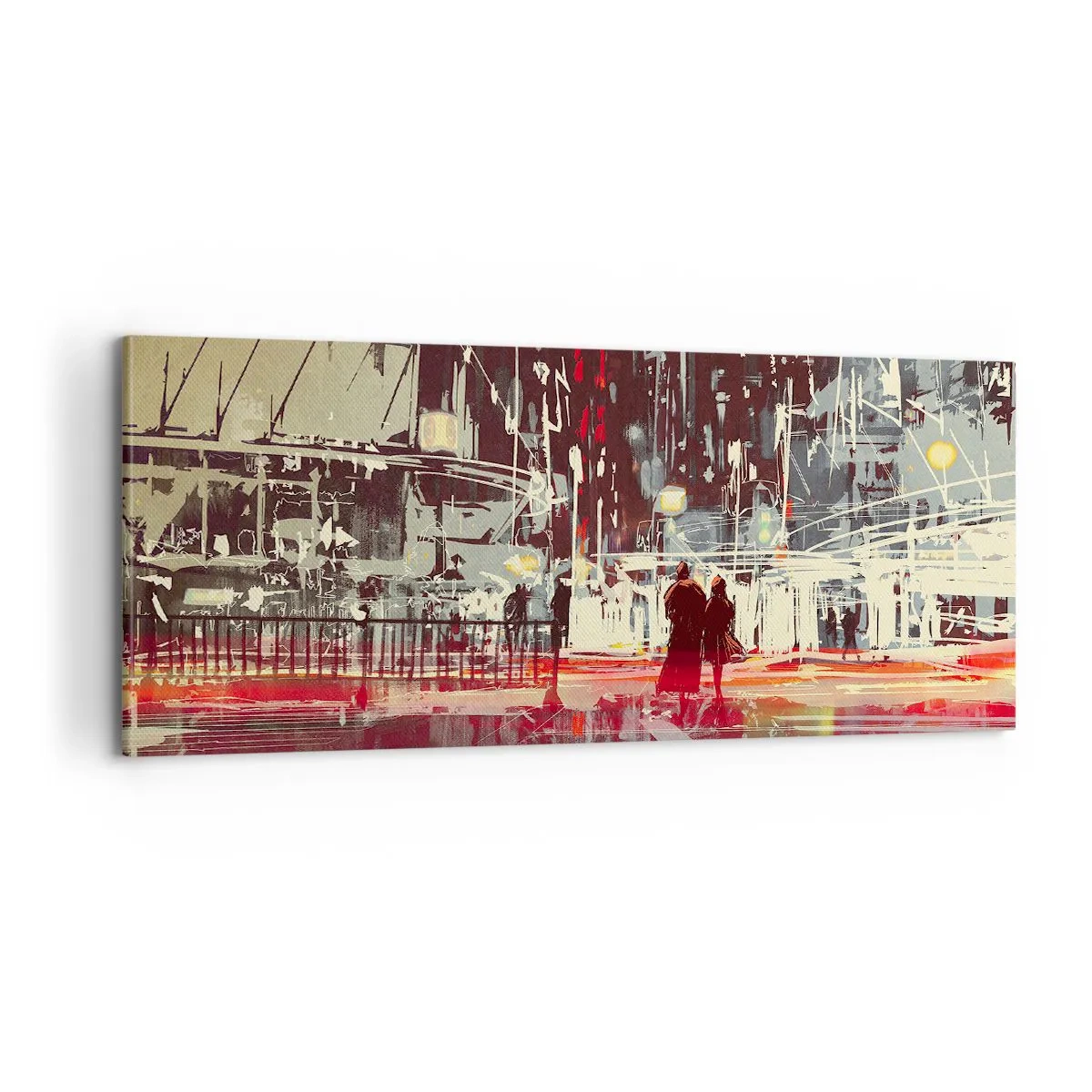 Quadro em tela - Travessia metropolitana - 100x40 cm