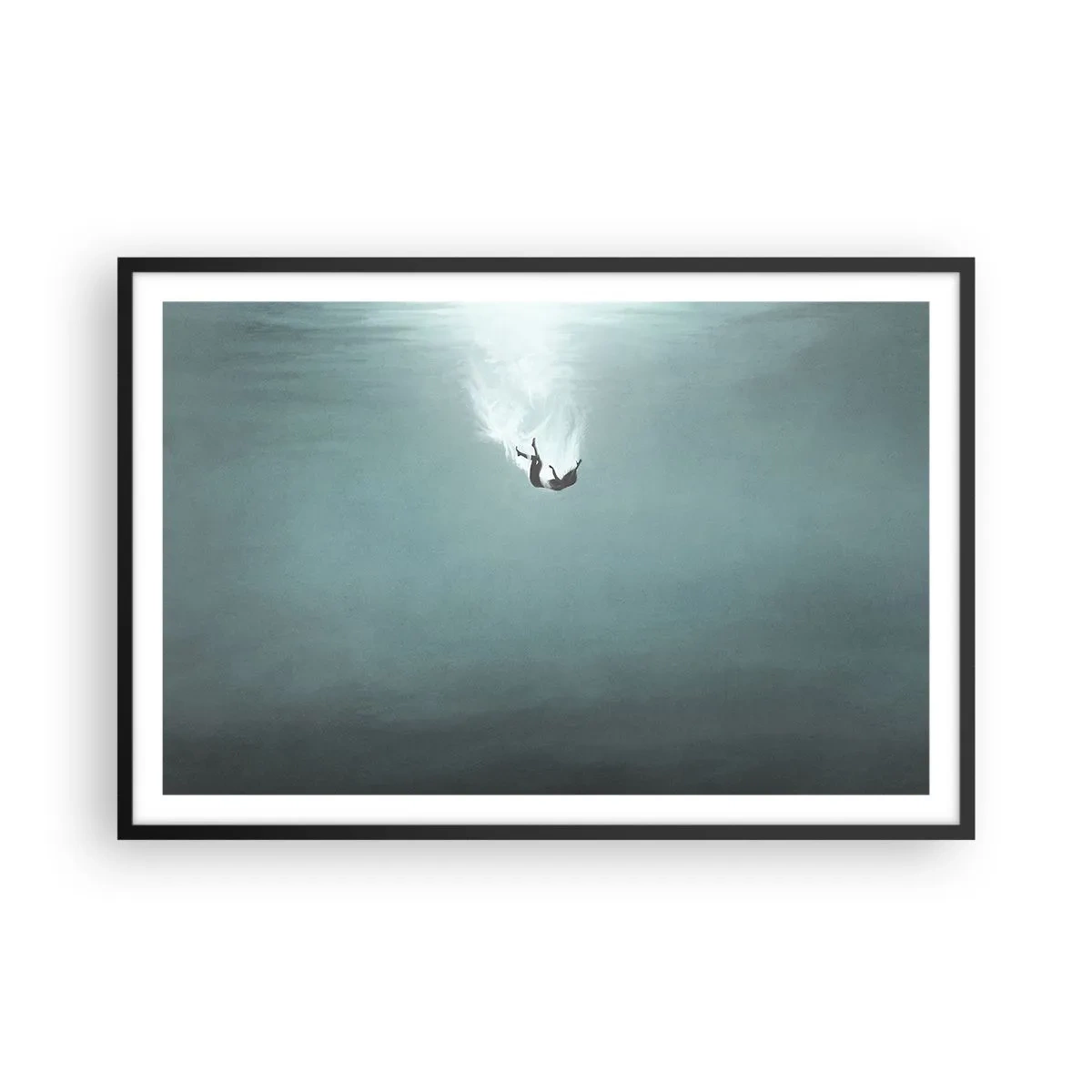 Pôster com moldura preta - Nos braços do oceano - 91x61 cm