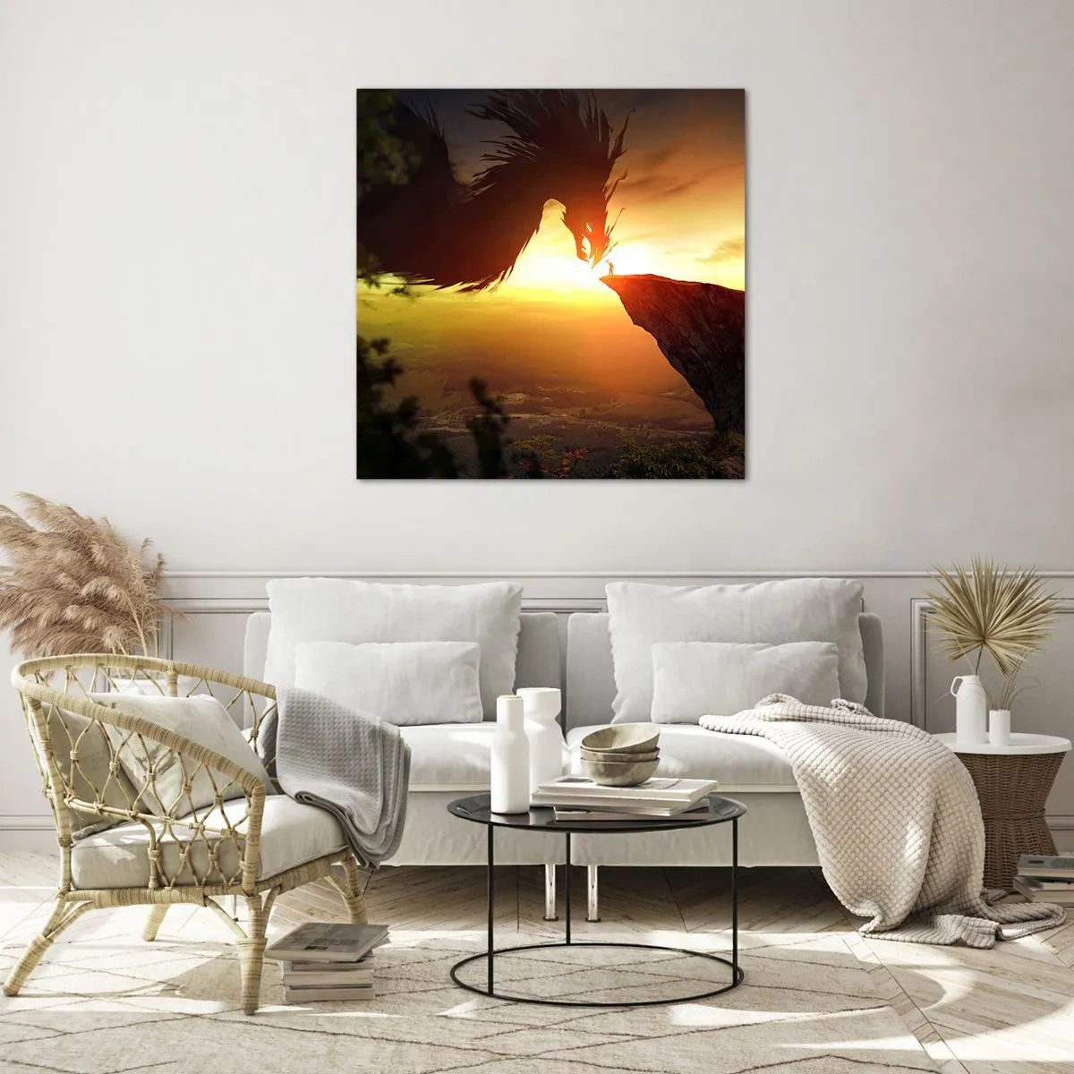 Quadro em vidro - O matador de dragões - 70x70 cm