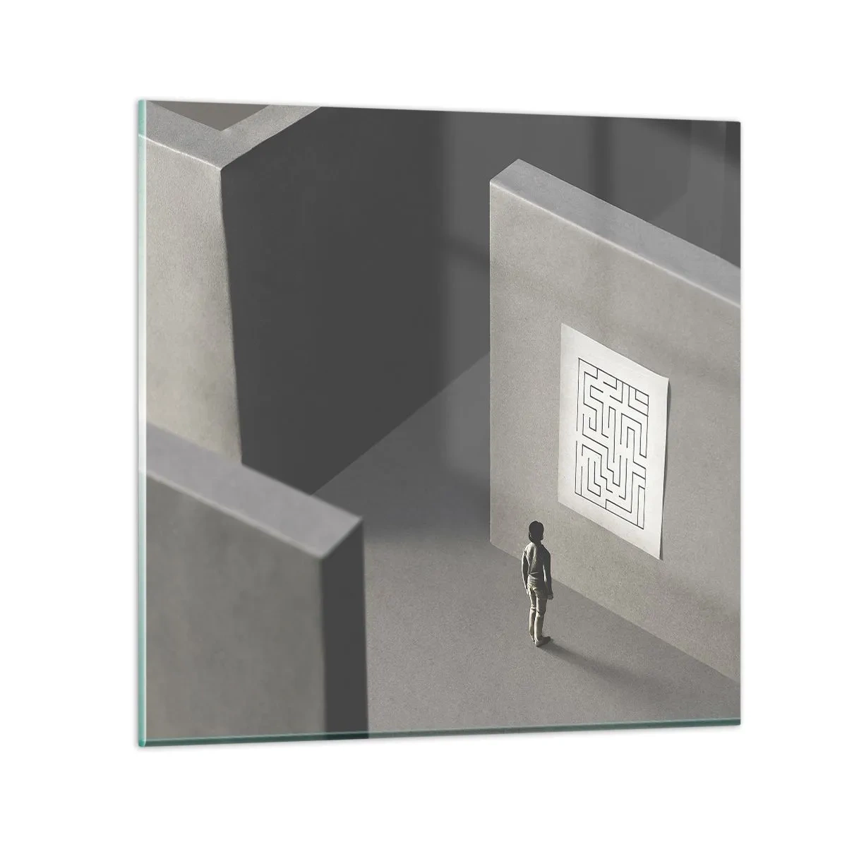 Quadro em vidro - Mas onde estou? - 50x50 cm