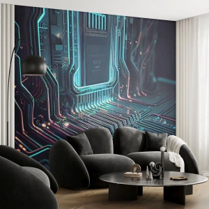 Papel de Parede Autocolante Deluxe Sticker - Só estou a pensar... - Tecnologia, Computador, Processador - 100x70 cm