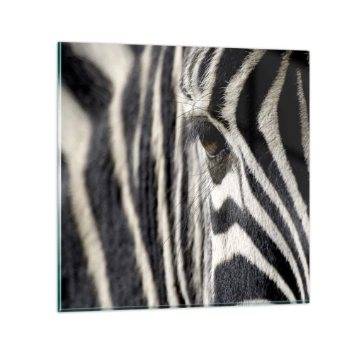 Quadro em vidro - Retrato em listras - 60x60 cm