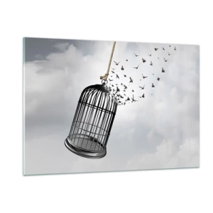 Quadro em vidro - Fé... Esperança... Liberdade! - 120x80 cm