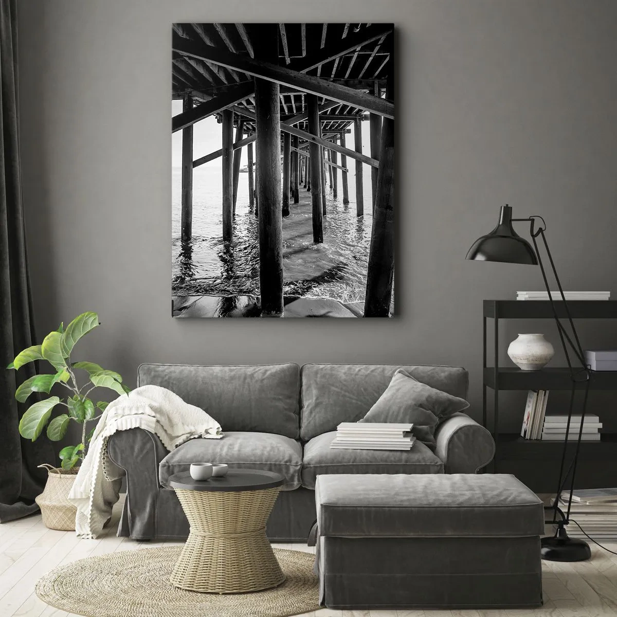 Quadro em tela - Refúgio na praia - 50x70 cm