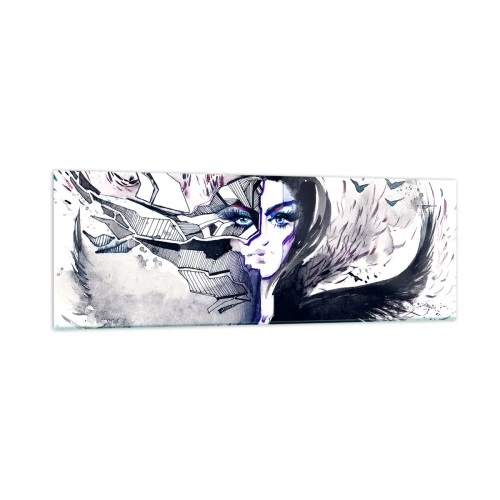 Quadro em vidro - Demoníaca e linda - 90x30 cm