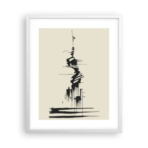 Pôster em moldura branca - Abstração apressada - 40x50 cm