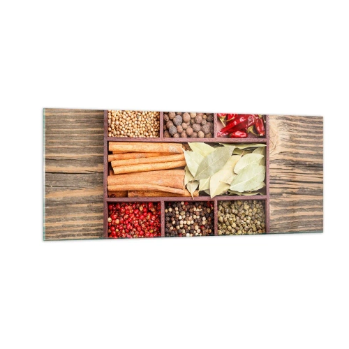 Quadro em vidro - Ordem das formas, um ramo de aromas - 100x40 cm