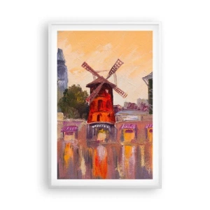 Pôster em moldura branca - Ícones parisienses – Moulin Rouge - 61x91 cm